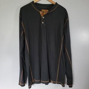 Venado Henley Mens L Tall Black Casual Classic Basic Minimalist Streetwear